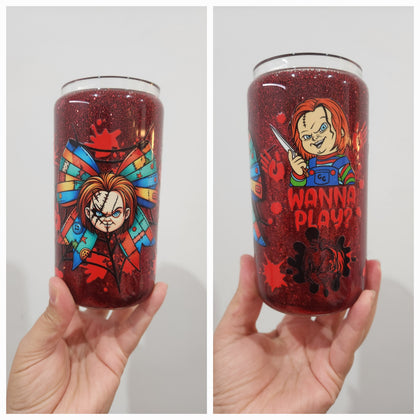 chucky glass 16oz snow globe