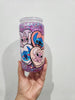 Readymade blue and pink alien 16oz glass snow globe