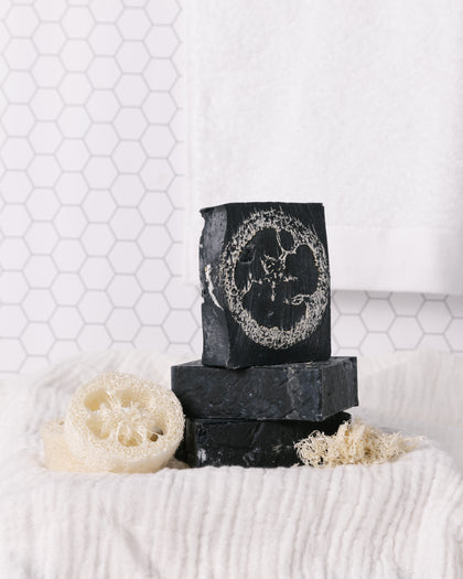 Activated charcoal loofah-