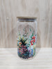 Ready made 16oz glass cup with bamboo lid