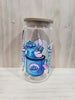 Ready made 16oz glass cup with bamboo lid