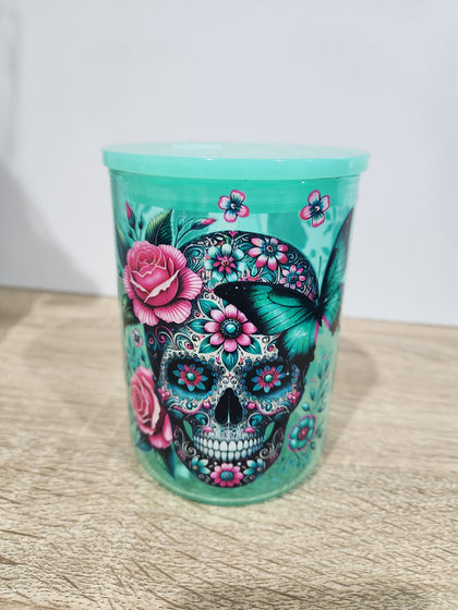 Ready made coloured glass mugs