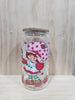 Ready made 16oz glass cup with bamboo lid