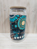 Ready made 16oz glass cup with bamboo lid
