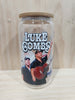 Ready made 16oz glass cup with bamboo lid