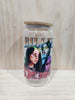 Ready made 16oz glass cup with bamboo lid
